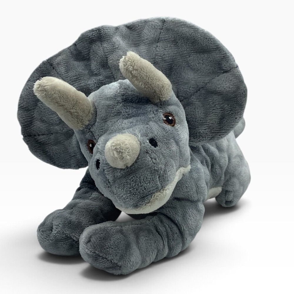 Wild Republic Ecokins Triceratops Grey Dinosaur Plush 100% Recycled 11 Inch